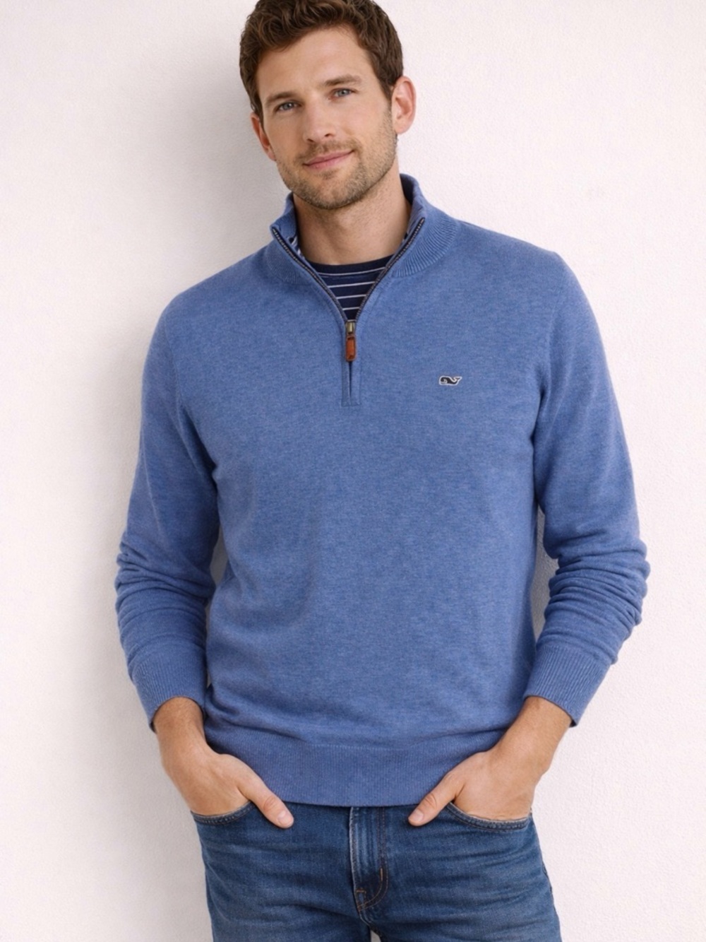 EUC Men's Half-Zip Sweater Pullover - Blue